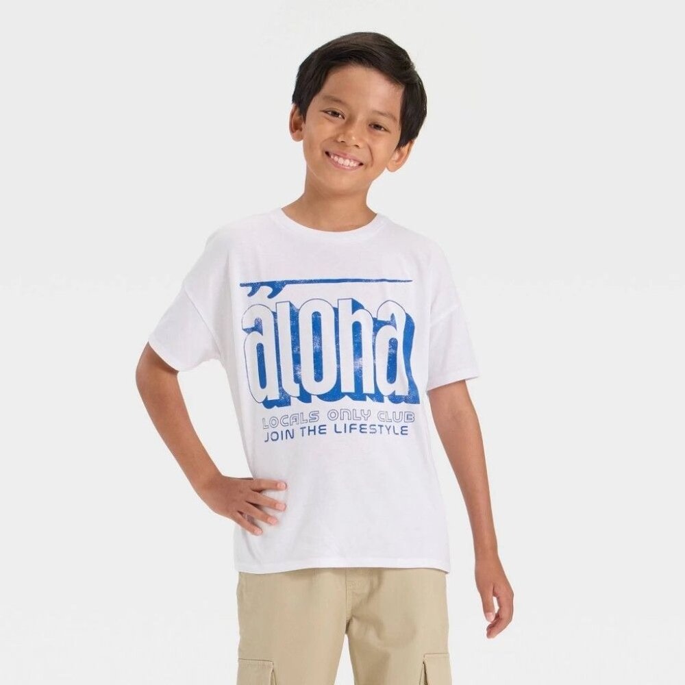 NEW Grayson Threads Kids Boys' Medium Short Sleeve Aloha Graphic T-Shirt